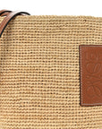 Calfskin Raffia Paulas Ibiza Pochette Bag Natural Tan