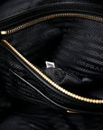 Saffiano Tessuto Nylon Shopping Tote Black