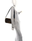 Shearling Vitello Dolce Macro FF 1974 Baguette Tobacco Black