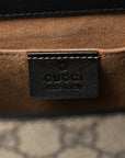 GG Supreme Monogram Calfskin Small Padlock Shoulder Bag Beige Black Cuir