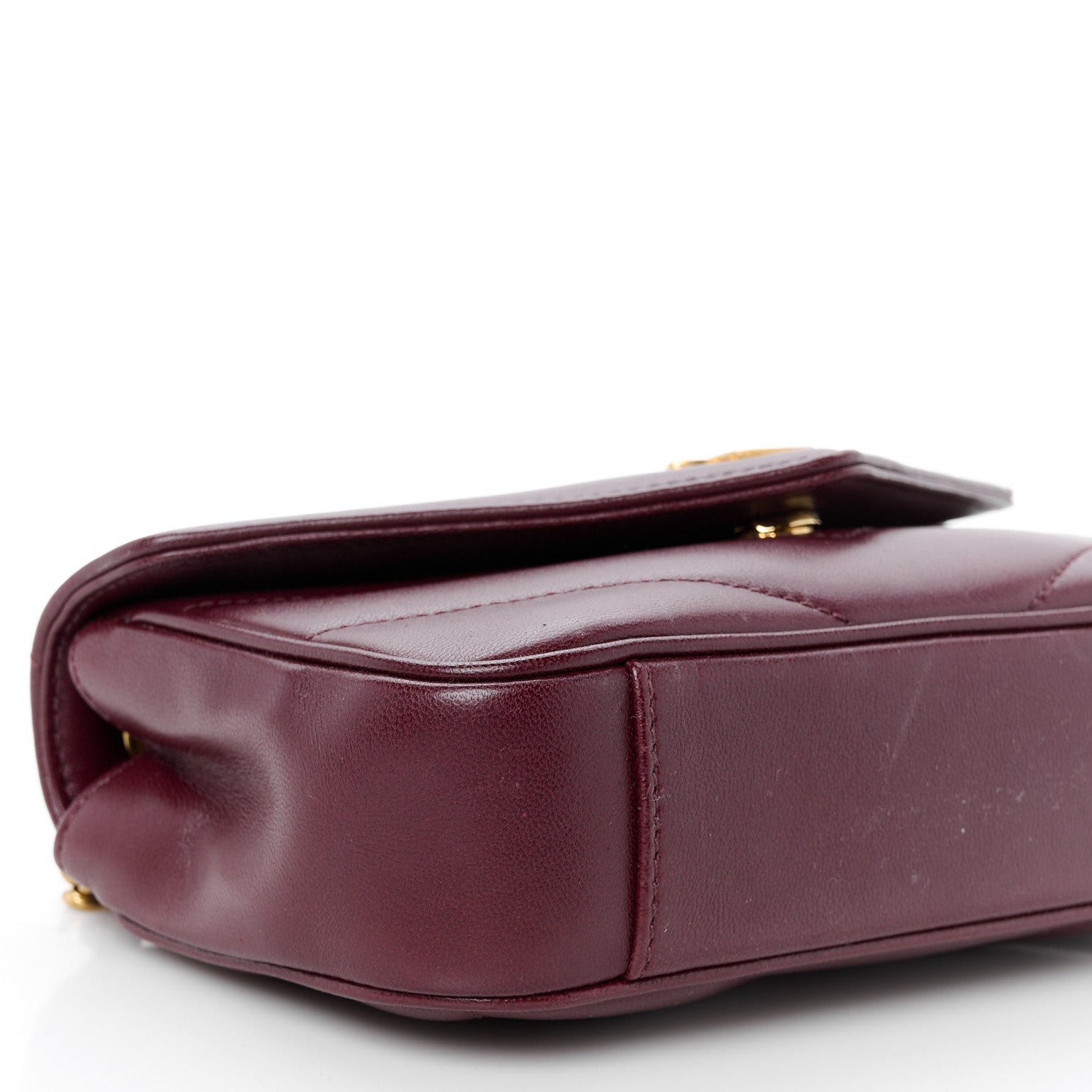Lambskin Chevron Quilted Mini Loulou Rouge Cabernet