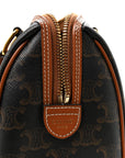 Triomphe Canvas Calfskin Small Boston Bag Tan
