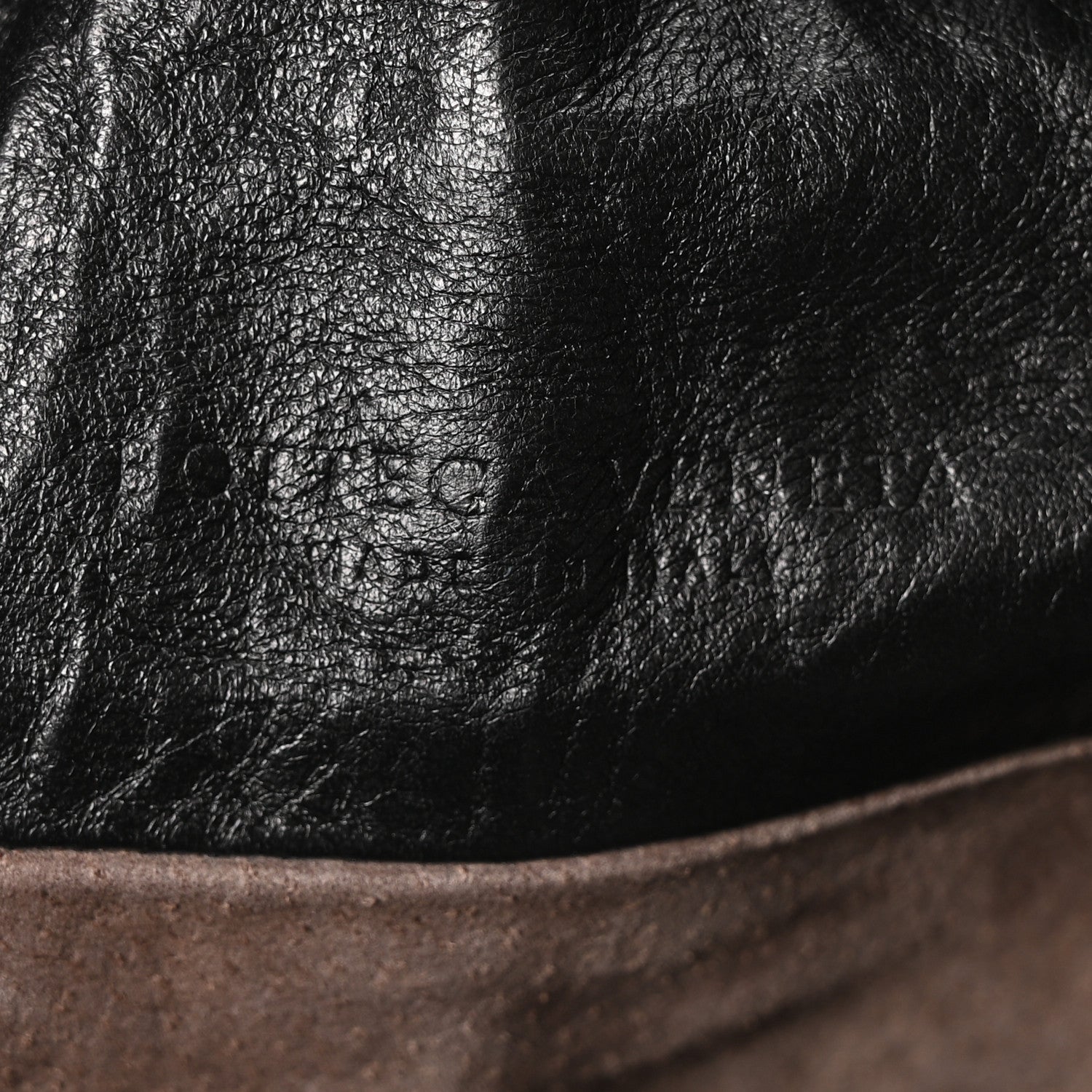 Grained Lambskin Intrecciato Large Shoulder Bag Black