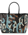Goyardine Saint Louis Lettres Camouflage PM Black Blue