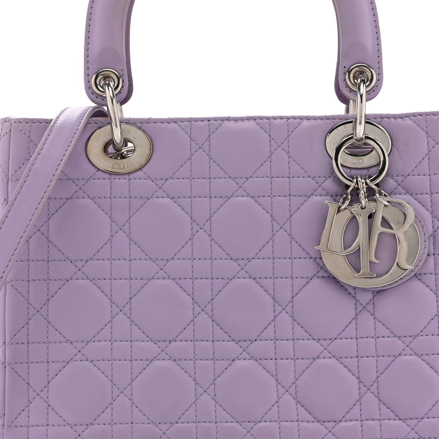Lambskin Cannage Medium Lady D1OR Purple