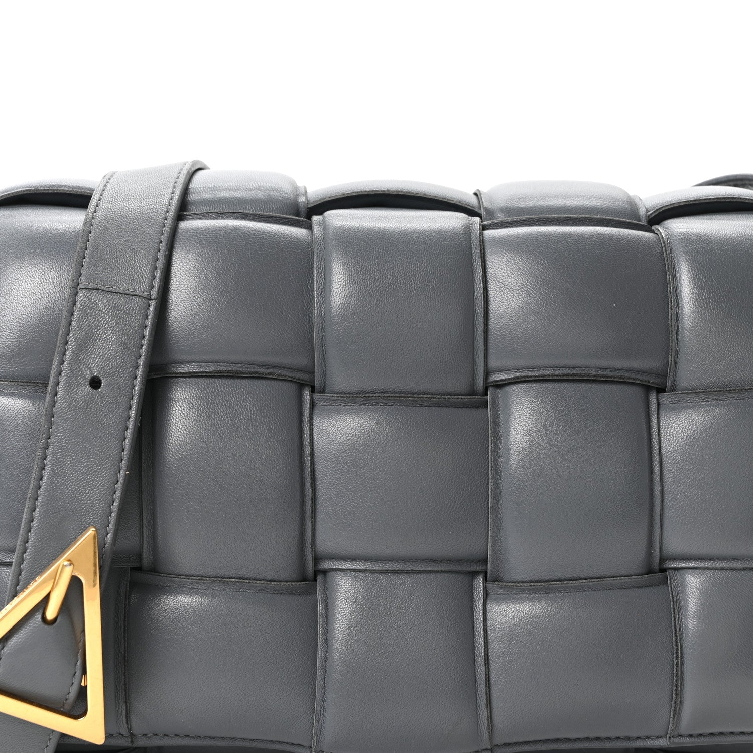 Nappa Maxi Intreccio Padded Cassette Crossbody Bag Thunder