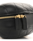 Lambskin Quilted CC Bubble Vanity Case With Chain Black
