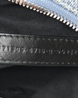 Bleached Denim BB Monogram Le Cagole Shoulder Bag XS Blue