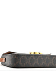 Canvas Calfskin Triomphe Shoulder Bag Tan