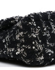 Tweed Quilted Large CHNL 19 Flap Black Silver Ecru
