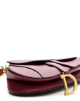 Grained Calfskin Saddle Bag Red