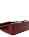 Caviar Quilted Maxi Double Flap Dark Red