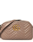 Calfskin Matelasse Small GG Marmont Chain Shoulder Bag Porcelain Rose
