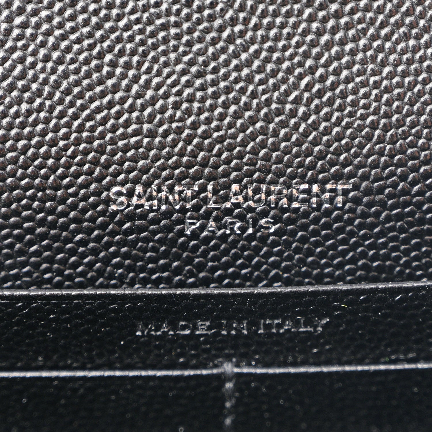 Grain De Poudre Matelasse Chevron Monogram Envelope Chain Wallet Black