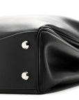 Natural Smooth Calfskin Medium Rodeo Top Handle Handbag Black
