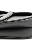 Grained Calfskin Mini Saddle Bag Black