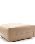 Calfskin TB Motif Embossed Medium Tote Camel