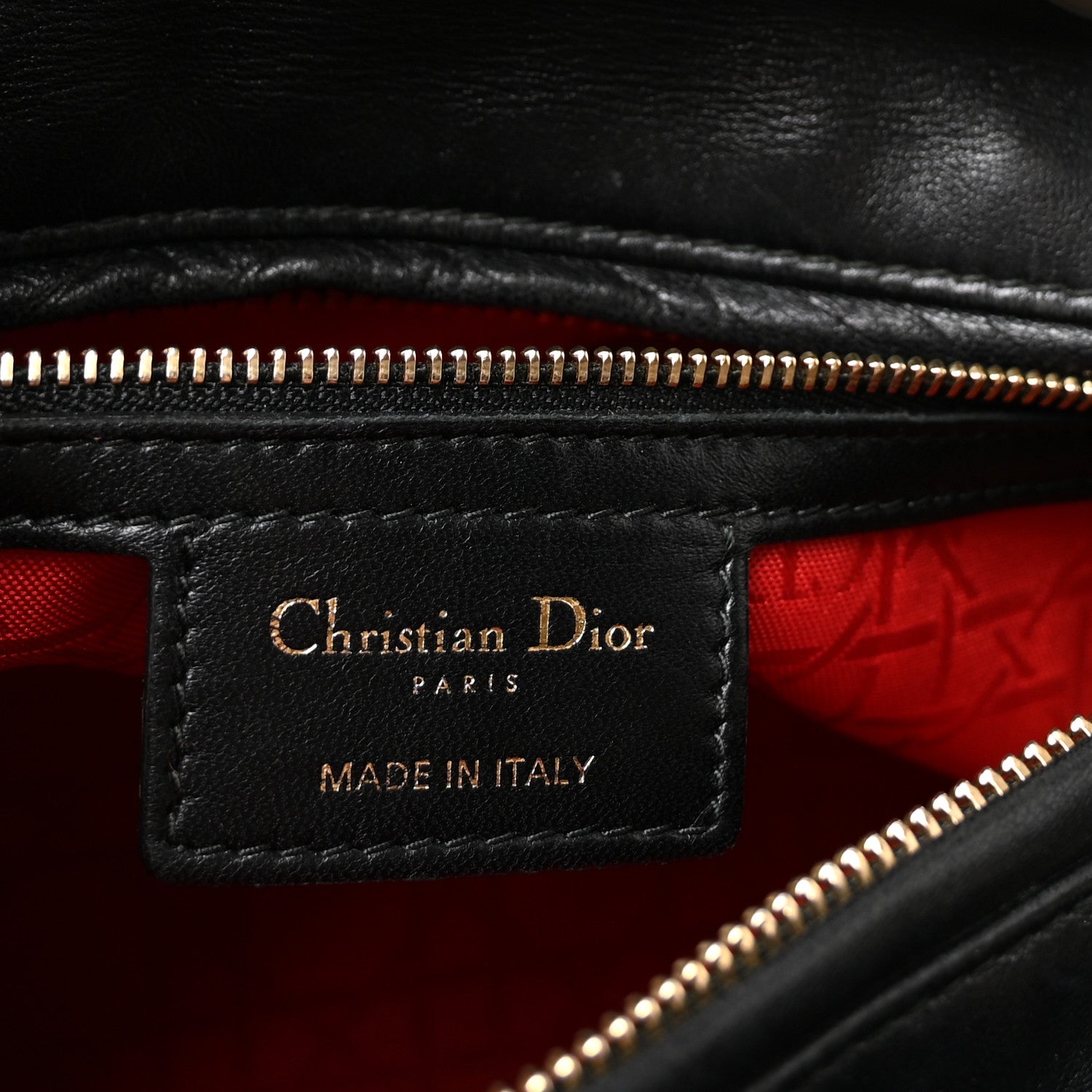 Lambskin Cannage Medium Lady D1OR Black