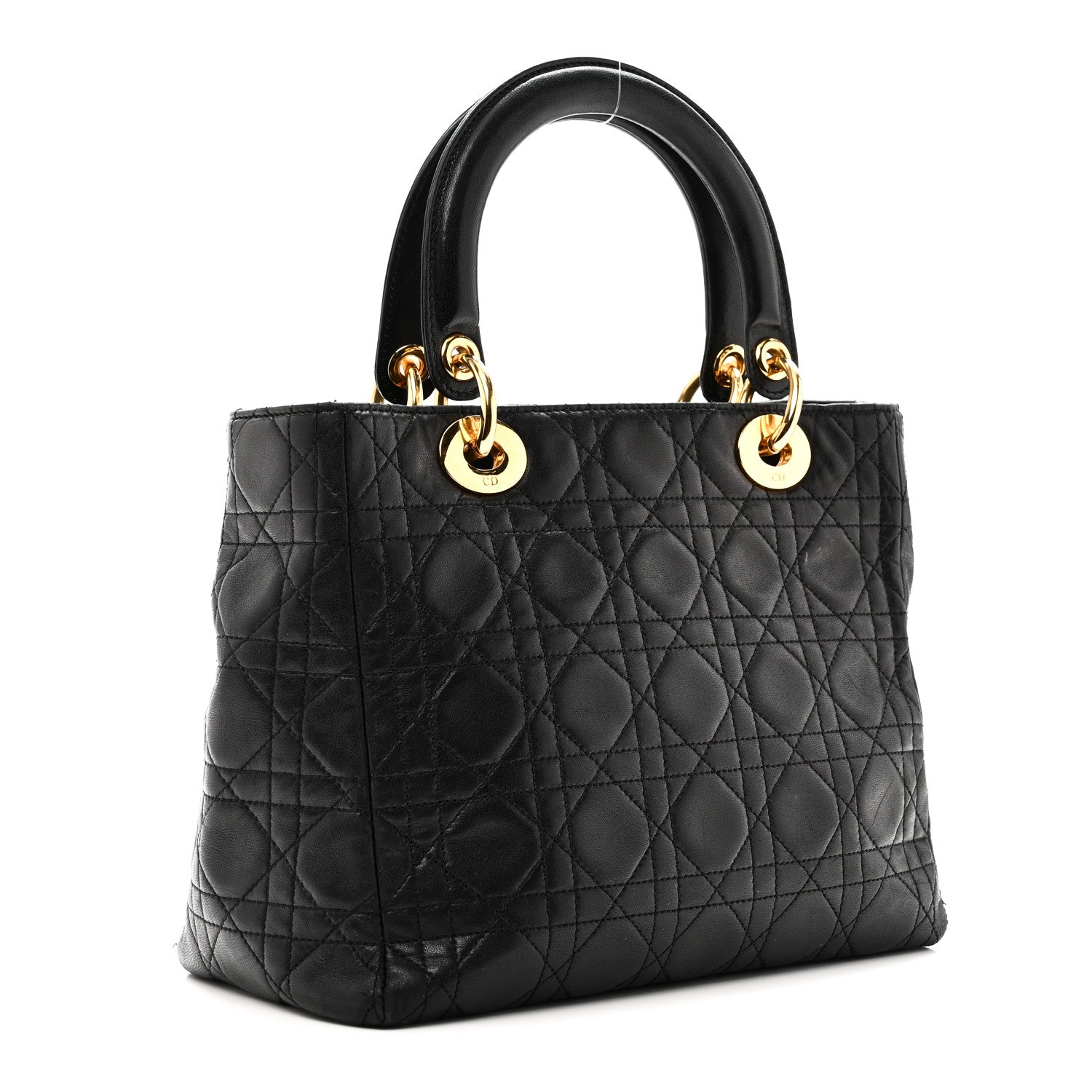 Lambskin Cannage Medium Lady D1OR Black
