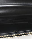 Lambskin Quilted Golden Class Wallet on Chain WOC Black