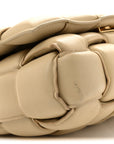 Lambskin Maxi Intreccio Padded Chain Cassette Crossbody Bag Porridge
