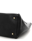 Calfskin Cerf Executive Shopper Tote Black