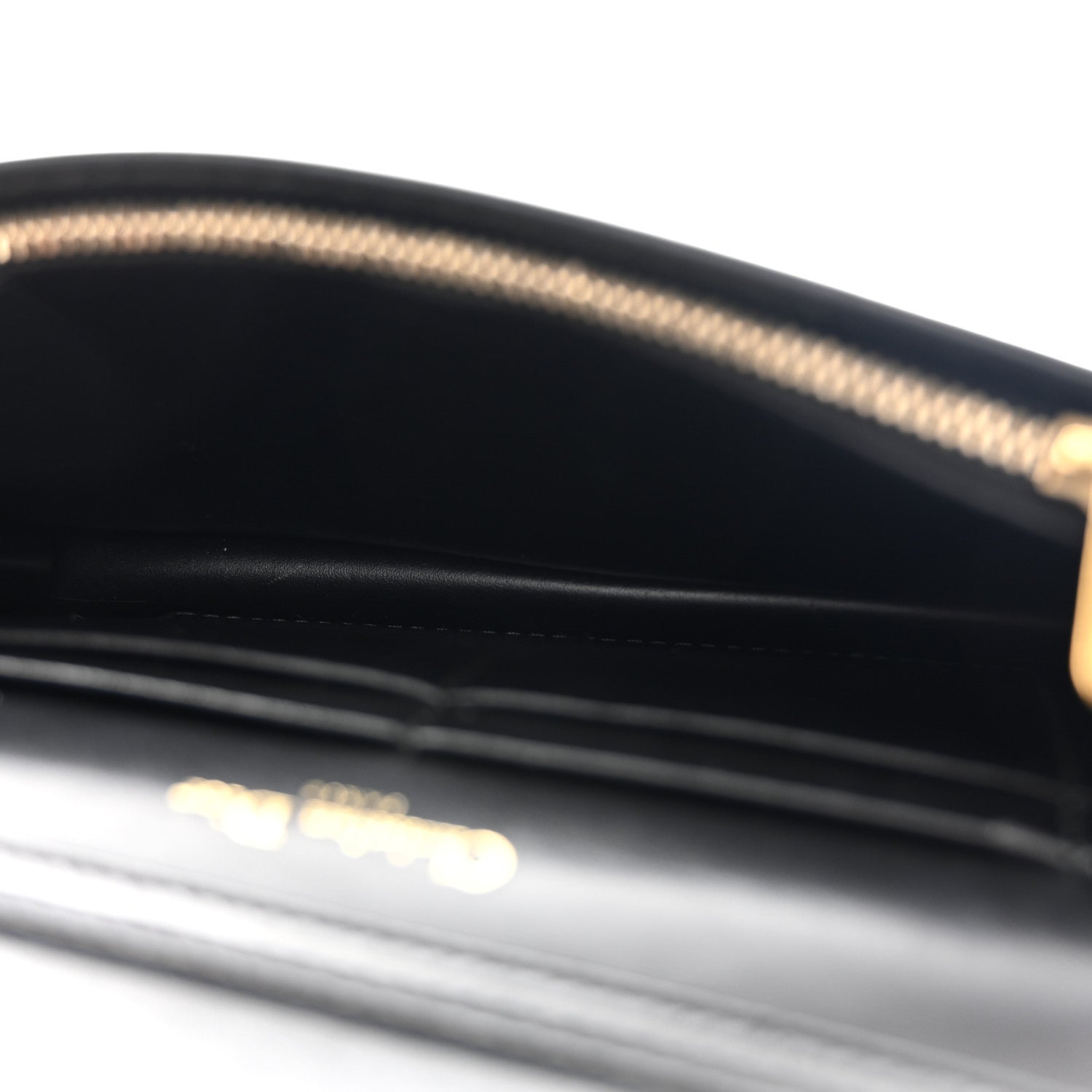 Calfskin J'AD1OR Wallet on Chain Pouch Black