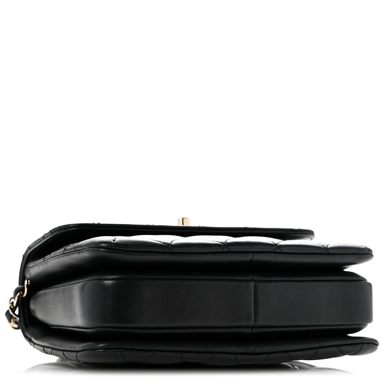 Lambskin Quilted Small Trendy CC Dual Handle Flap Bag Black