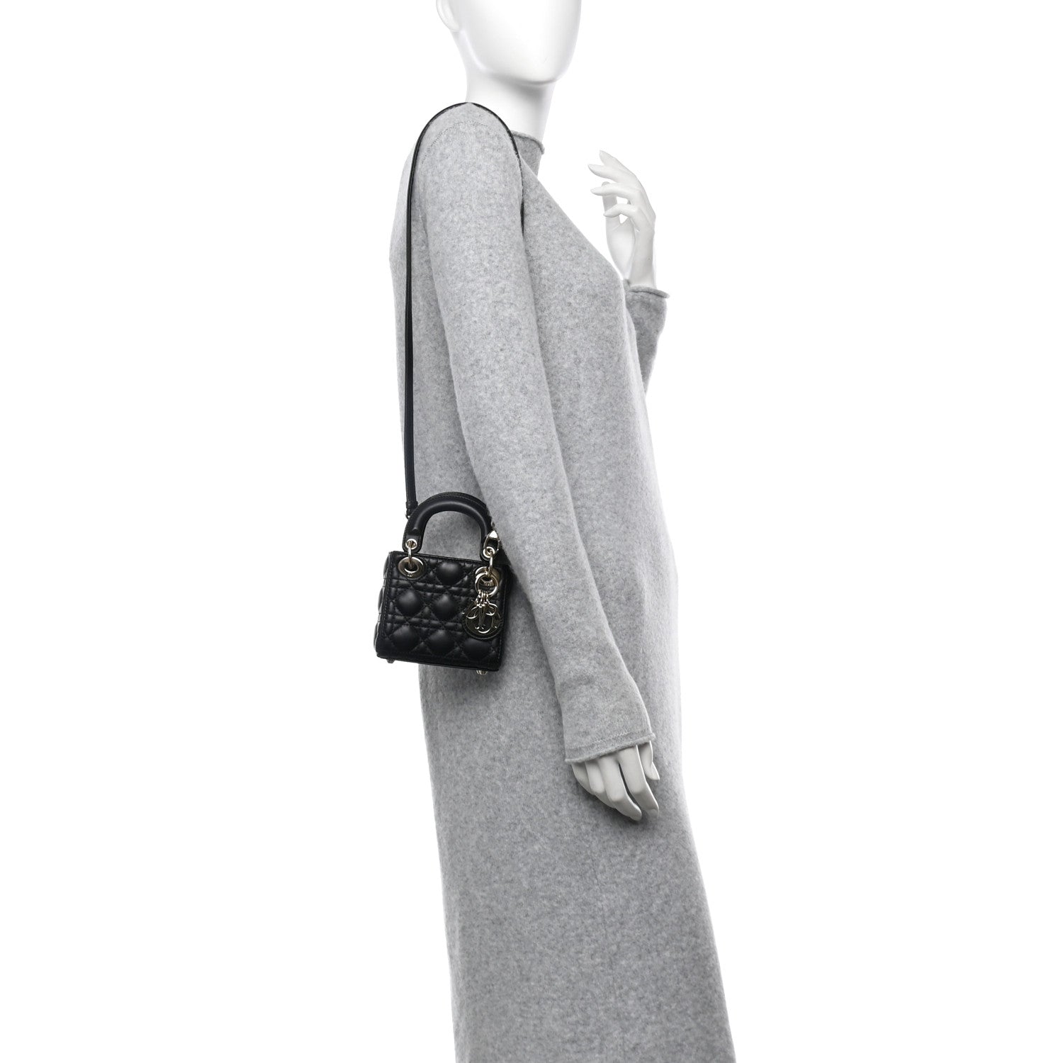 Lambskin Cannage Micro Lady D1OR Black