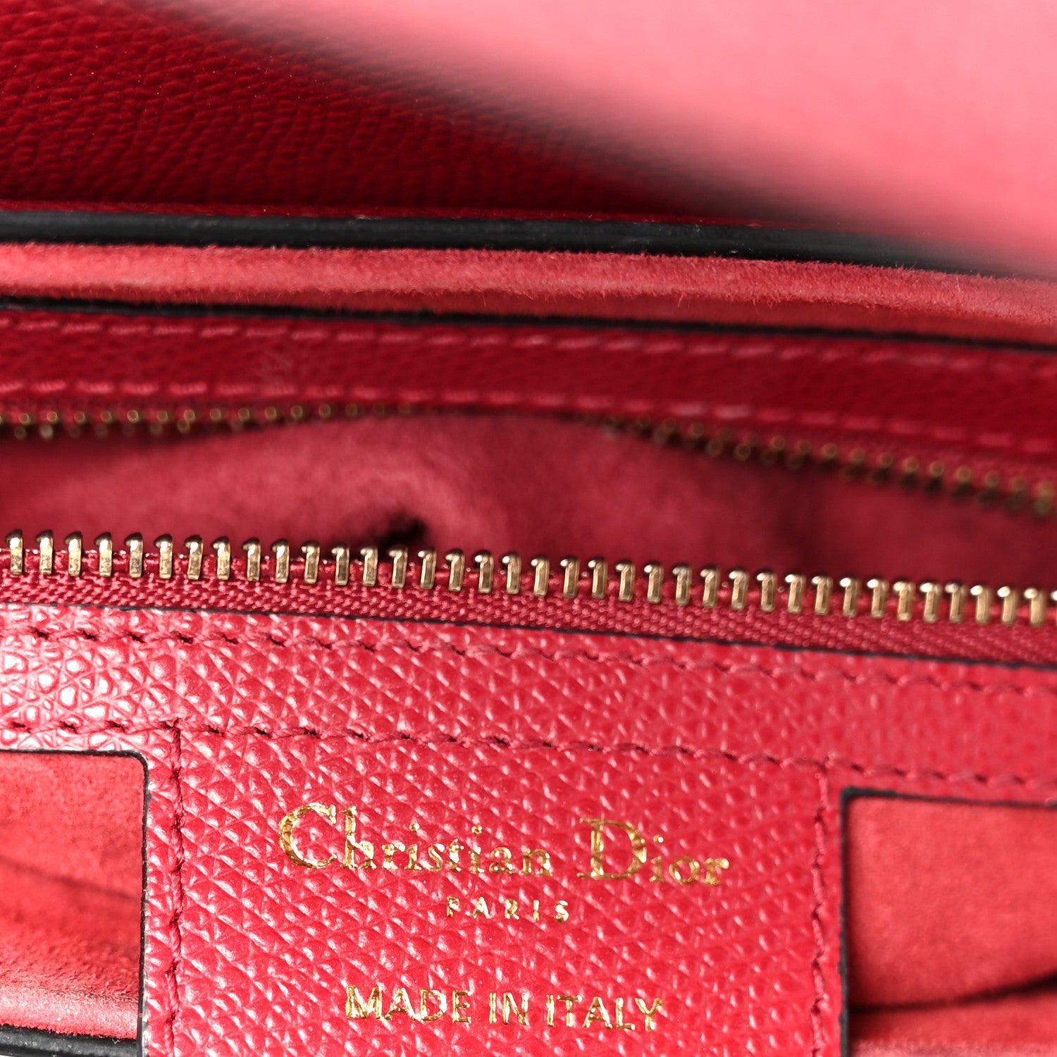 Grained Calfskin Saddle Bag Red