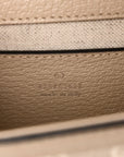 GG Supreme Monogram Textured Dollar Calfskin Web Mini Ophidia Padlock Top Handle Chain Shoulder Bag Beige Mystic White Oatmeal