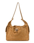 Suede Quilted Small CHNL 25 Handbag Beige