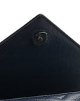 Sheepskin Matelasse Chevron Monogram Medium College Bag Navy
