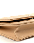 Caviar Quilted Wallet on Chain WOC Beige