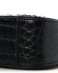 Calfskin Crocodile Embossed Le 5 A 7 Hobo Black