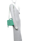 Caviar Quilted Medium CC Filigree Vanity Case Green