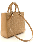 Patent Cannage Large Lady D1OR Dark Beige
