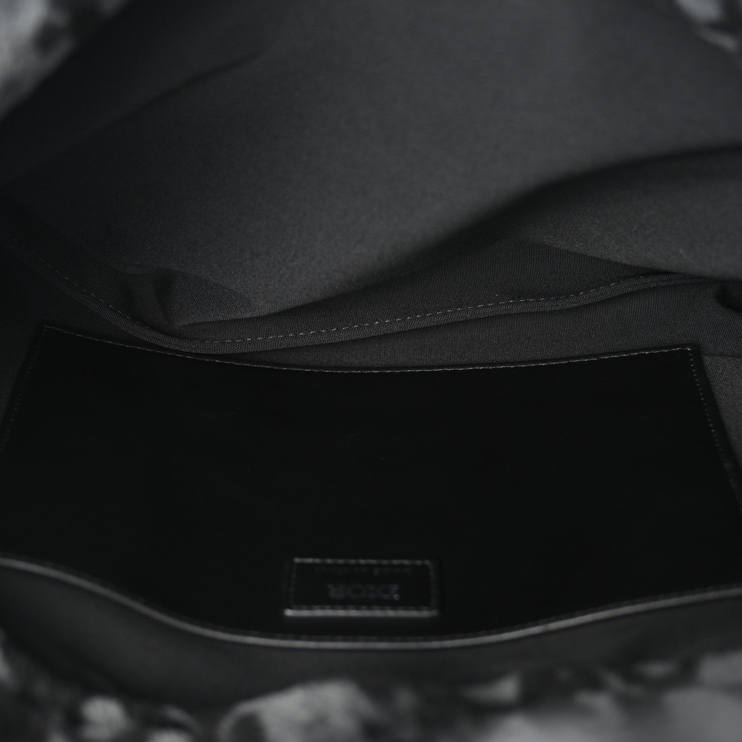 Oblique Mink Fur Saddle Soft Bag Dark Grey