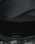 Oblique Mink Fur Saddle Soft Bag Dark Grey