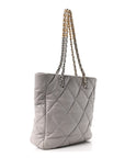 Lambskin Quilted CHNL 19 Shopping Bag Grey