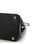 Saffiano Lux Large Galleria Double Zip Tote Black