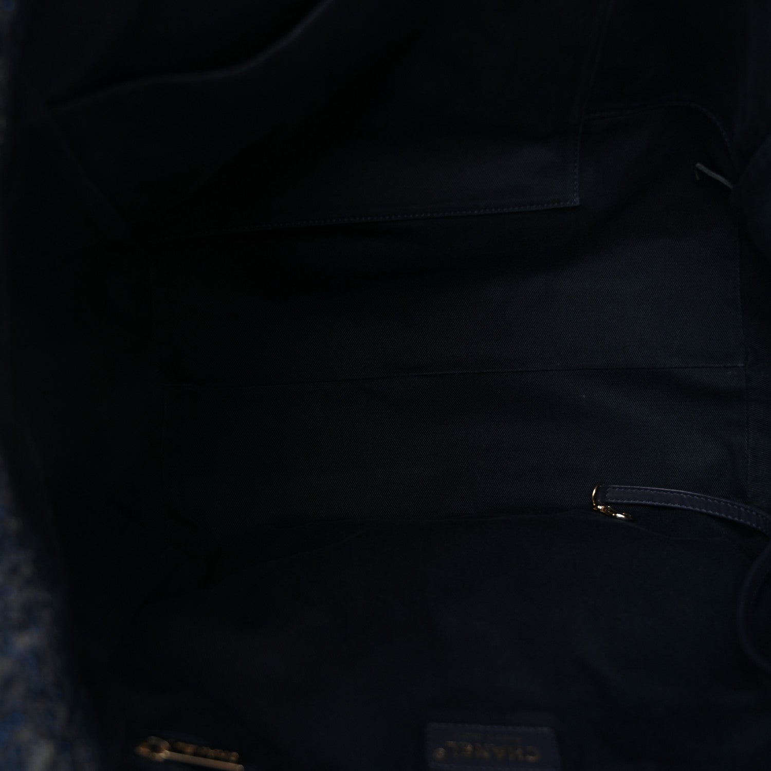 Lurex Canvas Medium Deauville Tote Navy Blue