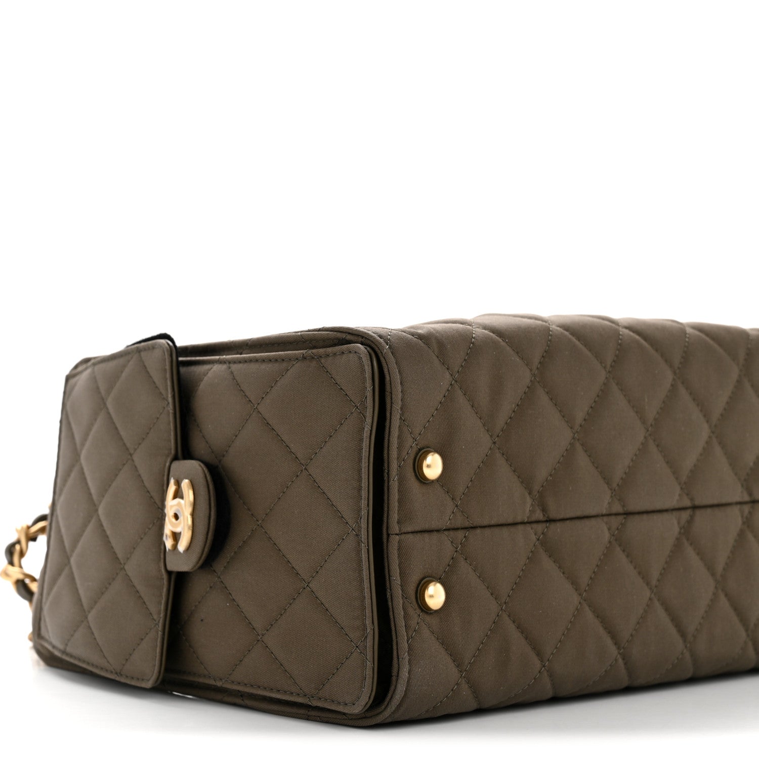 Canvas Quilted Small CHNL 25 Handbag Khaki