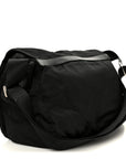 Tessuto Nylon Saffiano Double Buckle Messenger Shoulder Bag Black