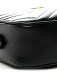 Calfskin Matelasse Mini GG Marmont Chain Shoulder Bag Black