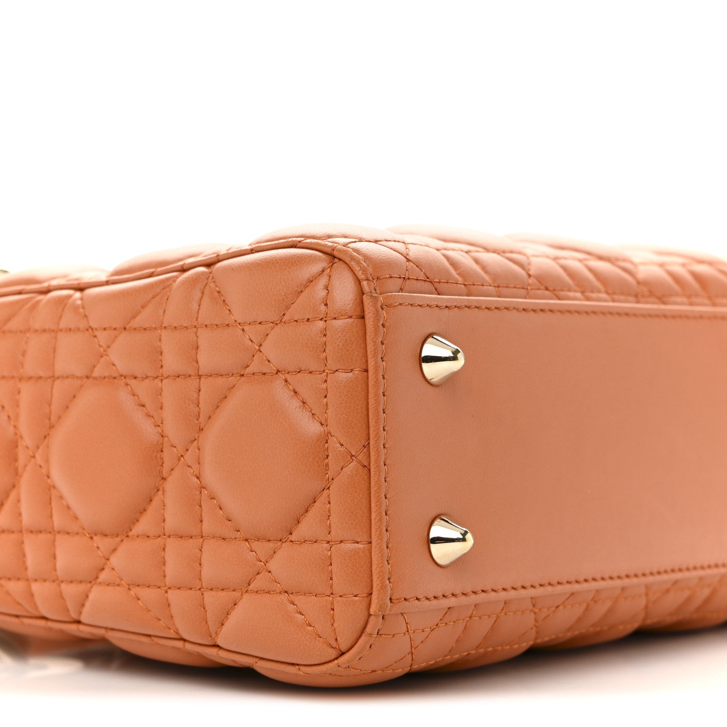 Lambskin Cannage Small Lucky Badges My Lady D1OR Orange