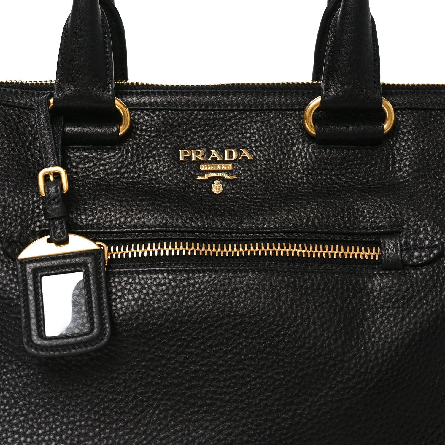 Vitello Daino Shopping Satchel Black