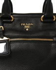 Vitello Daino Shopping Satchel Black