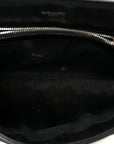 Calfskin Y Quilted Monogram Medium Loulou Chain Satchel Black
