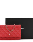 Caviar Quilted Wallet on Chain WOC Red